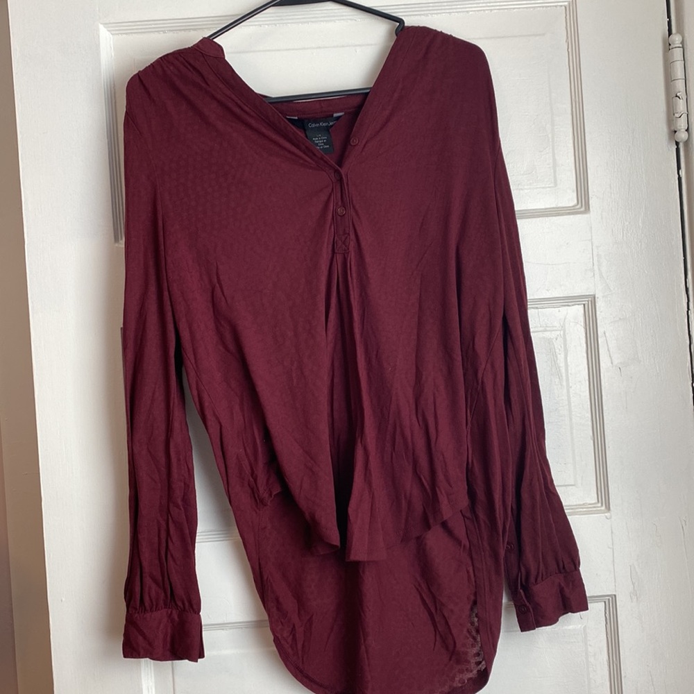 Calvin Klein barley worn maroon casual long sleeve